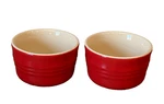 Creuset Ramekin Red Stoneware Custard Cups Stackable. Fixed Price $17.95.
