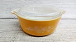 Vintage Pyrex #472-B Floral Gold 750ML Bowl & Lid. Fixed Price $24.99.