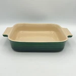 Le Creuset Stoneware 23CM Square Baking Dish Artichaut Green Color 9X9 Nice Cond. Fixed Price $38.99.
