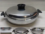 Townecraft Chef's Ware 12"SKILLET Multi-core T304 Surgical Stainless Fry Pan Lid. Fixed Price $259.99.