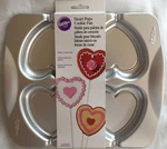 Wilton Heart Four Cookie Pops Pan Mold Stick Large 4" Valentine Wedding. Fixed Price $12.50.