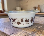 Pyrex 1.5 Qt Early American Covered Bowl #474-B Vintage. Fixed Price $31.95.