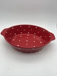 Temptations Temp-tations Tara Red Polka Dot Baking Dish 2.5 Qt. Fixed Price $14.00.