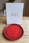 Creuset Stoneware Noel Collection Oval Santa Cookie Platter 14 In Cerise. Fixed Price $74.99.