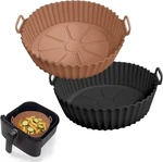 2 Pack Air Fryer Silicone Liners Pot For 3 To 5 Qt, Brown+black. Fixed Price $11.75.