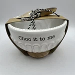New Mud Pie Candy Dish Scoop Set Chock It To Me Wood Base Spoon 3X4.5. Fixed Price $14.99.