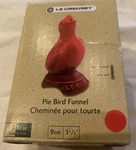 Le Creuset 3.5" Tall Cerise Red Pie Bird Funnel Vent Nib Stoneware. Fixed Price $18.00.