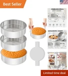 Durable 8 Inch Round Cake Pans - 3PCS With Parchment Paper Effortless Baking. Fixed Price $33.61.