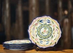 Set Of Temptations PPJN-843204 8" Salad/dessert Plates "confetti" Scalloped. Fixed Price $23.99.