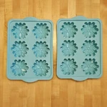 Trudeau 4" Snowflake Silicone Cupcake Muffin Pan Jumbo Mold Teal Blue Set Of 2. Fixed Price $18.99.