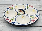 Temptations Ovenware Tara Old World Confetti 4 Section Condiment Dip Tray Dish. Fixed Price $15.00.