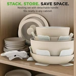 Nutrichef 18-PIECE Ceramic Cookware Set With Detachable Handles. Fixed Price $139.99.