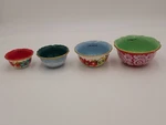 Pioneer Woman Celia Floral Measuring Bowls Cups 4PC Set Stoneware Kitchen. Fixed Price $13.99.