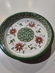 Temptations By Tara 9" Round Old World Poinsettia Baking Dish. Fixed Price $50.00.