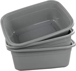 18 Quart Dish Pans, Grey, 3 Packs. Fixed Price $39.72.