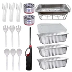 20 Pc Chafing Buffet Set 5LB Loaf Pans Servers Warmers With Handy Lighter. Fixed Price $33.48.