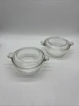 Vintage Pyrex #018 Glass 10 Oz Casserole Bowl With Lid 680-C, Set Of 2. Fixed Price $18.95.