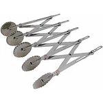 Matfer Bourgeat Stainless Steel Adjustable Pastry Cutter, 5 Fluted Wheels 141013. Fixed Price $183.00.