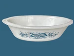 Anchor Hocking Glasbake Pan 1 Qt J235 Blue Flower. Fixed Price $12.00.