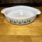 Vintage Fire King Swiss Alpine Cake Round Milk Glass Dish Oven Bake Ware 10. Fixed Price $25.00.