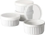 Tauci With Lids, 8 Oz Oven Safe Creme Brulee Souffffle Dishe. Fixed Price $16.99.