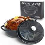 Segretto Cookware Enameled Oval Cast Iron Dutch Oven With Handle, 7 Quarts, N.... Fixed Price $85.55.