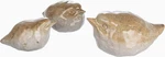 Creative Co-op Set Of 3 Stylized Hand-painted Stoneware Birds Reactive Glaze. Fixed Price $24.00.