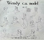 Wendy Darling Peter Pan Model Sheet Disney Animation Photocopy. Fixed Price $9.99.