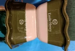 Emile Henry France Set Of 2 Green Stoneware Ruffled Mini Loaf Pan Serving Dish. Fixed Price $49.99.
