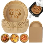 200PCS Air Fryer Disposable Paper Liner, 6.3"ROUND, Wood Color. Fixed Price $16.29.