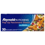 Reynolds Kitchens Pop-up Parchment Paper Sheets, 10 X 13 Inches, 30 Count. Fixed Price $7.85.