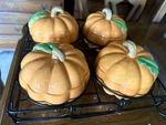 Pumpkin Temptations Oven-to-table Set Bowls/lids/carriers Qvc K5321. Fixed Price $50.00.