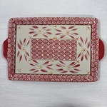 Temptations By Tara Old World Cranberry Serving Tray Red & Yellow Platter 10X14". Fixed Price $16.50.