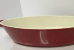 Staub Ceramic Oval Baking Roasting Dish 17.75 Long Cherry Red Extra Large. Fixed Price $85.00.