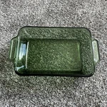 Vintage Anchor Hocking Green Glass 6 X9 1Q Baking Casserole Dish. Fixed Price $29.99.