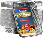 25 Pack Aluminum Pans Disposable 9X13 Baking Chafing Trays With Lids, Half. Fixed Price $40.99.