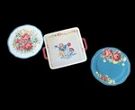 Pioneer Woman Mazie 8X8 Square Baking Dish W/2 Salad Plates Blue Bird Stoneware. Fixed Price $69.99.