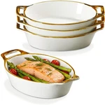 Onemore Au Gratin Baking Dish Oval Ceramic White Small Casserole Oven Sa.... Fixed Price $45.41.