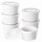 Ramekins 8 Oz Oven Safe With Lids, Creme Brulee Bowls, Porcelain Ramike. Fixed Price $32.71.