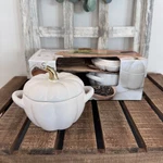2 Crofton Mini Pumpkin Casserole Dish White 7OZ Perfect For Oven Table. Fixed Price $19.99.