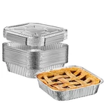 8-INCH Square Foil Pans With Lids 25 Sets Disposable Food Containers, Alu.... Fixed Price $32.19.