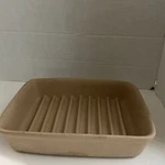 The Pampered Chef Baking Pan Rectangle 9 X 6.75 Ridged Dish Stoneware 5112 Usa. Fixed Price $17.46.
