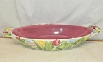 Temptations 17 1/2" Embossed Figural Florals Spring Tulip Bowl Bold Colors Nos. Fixed Price $39.99.