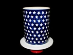 Boleslawiec Polish Pottery Blue Americana Stars Utensil Jar 250 Independence Day. Fixed Price $36.00.