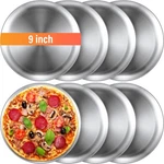 Thenshop 8 Pieces 9 Pizza Pans Bulk Stainless Steel Sets Inch, Silver. Fixed Price $38.99.