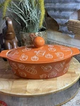 Blue Harbor Pumpkin Casserole Dish With Lid Fall Bakeware Autumn Decor 2 Qt. Fixed Price $26.00.