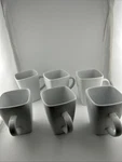 Food Network Whipped Cream Square White Porcelain Mugs 6 12 Oz Great Shape. Fixed Price $23.99.