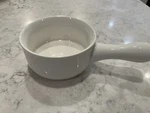 Sweese Porcelain Souffl Dish With Handle White. Fixed Price $15.00.