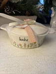 Rae Dunn Spring Floral Baking Dish With Flower Topper Bake. Fixed Price $12.99.