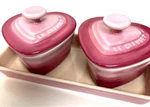 Le Creuset Rose Quartz Heart Ramekin & Tray Cocotte Pink D'amour. Fixed Price $50.07.
